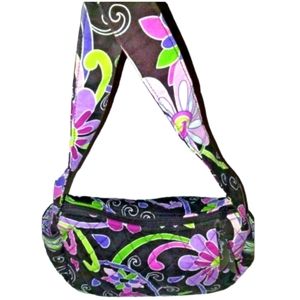 RARE Vera Bradley VINTAGE Ret. PINK Purple Floral Shoulder Bag Purse Retro Style